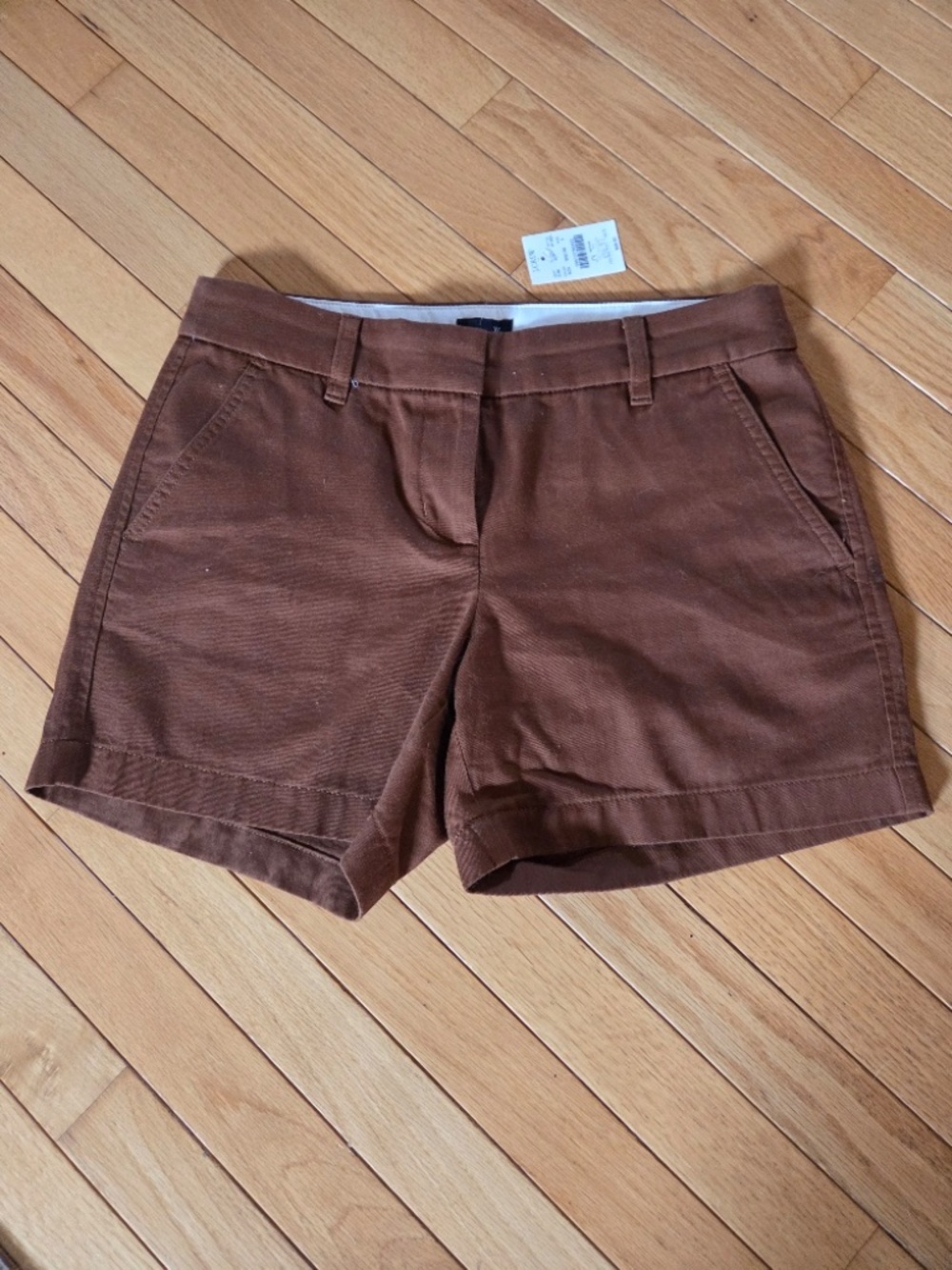 Womens NWT J.Crew Dark Brown Chino Shorts Size 2
